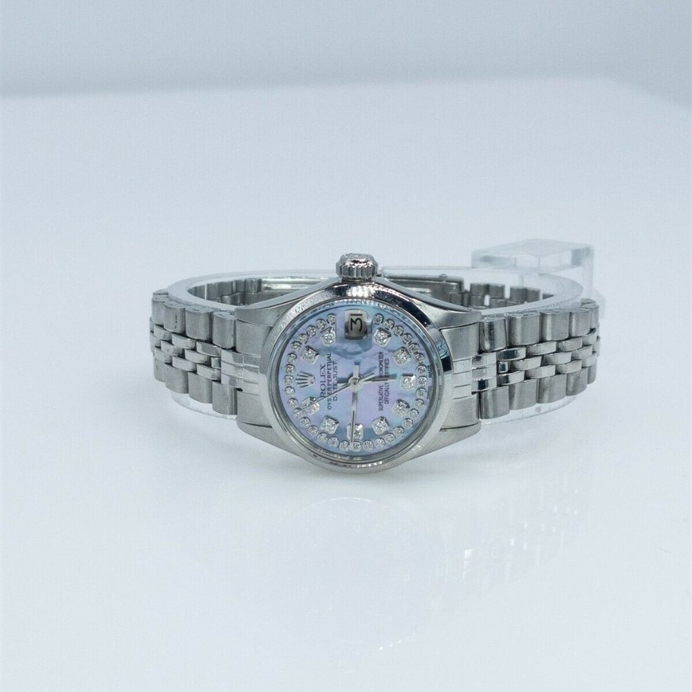 Genuine Datejust Rolex With Diamonds - Picture 2 of 5